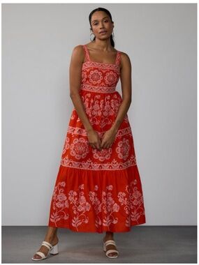 New York & Company Embroidered Maxi Dress — Size L